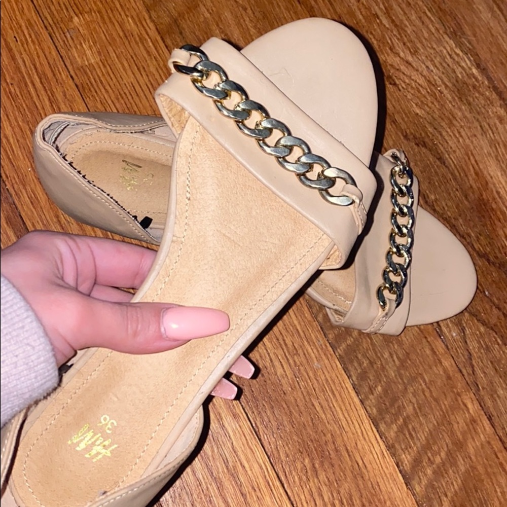 Beige and Gold H&M Sandals